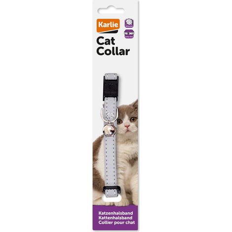 Collare K&F per gatti 10 mm 30 cm, argento riflettente