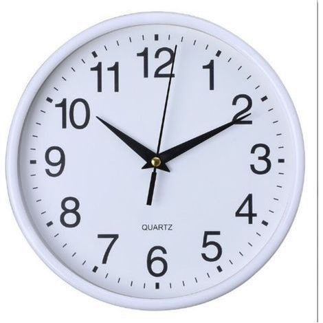 Plastic Wall Clock 20cm Arabic Numerals Wall Clock Silent Quartz Clock for School Office Living Room (1/4)