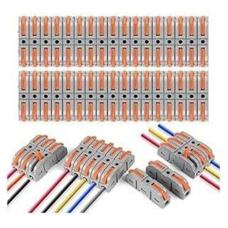 BUNTHAUS Kabelverbinder, 34 Stück. Anschlussklemmen, SPL-1-Klemme mit Bedienhebel, Klemme für 4 mm² Leiterquerschnitt, elektrische Verteilerblöcke. Ausführungen frei kombinierbar.