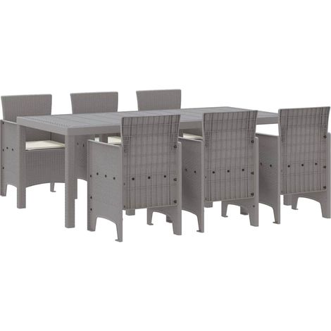 Maison Exclusive - Garten Essgruppe 7 pcs Hellgrau Polypropylen