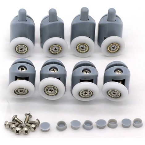 Lot de 8 roulettes pour porte de douche 23mm (1/5)