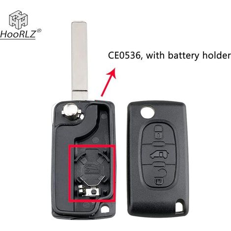 Coque Clé CE0536 Compatible pour Peugeot Partner 107 207 307 407 208 308, Citroen C2 C3 C4 C5 Berlingo Picasso, Boitier Clé Peugeot Partner, TéLéCommande Citroen, Clef Berlingo - 3 Boutons
