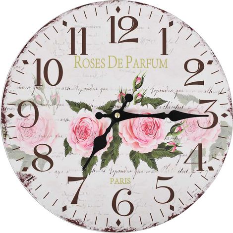 vidaXL Reloj de pared vintage con flores 30 cm (1/2)