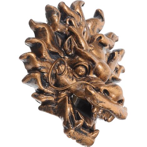 Fontaine Murale Extérieure Tête De Dragon pour Décoration De Jardin Et Villa Résine Solide 13x15x8 Cm Fontaine Décorative Murale Jet d'eau Spectaculaire (1/5)