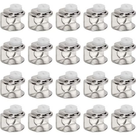 GDHZS-Lot de 20 Pinces à Verre Réglables - Support d'Étagère pour Verre de 4 à 9 mm d'Épaisseur, Fixation Murale avec Vis (1/5)
