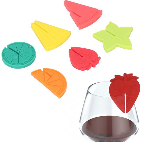 Identifiant pour verre à vin rouge, marqueur en silicone pour coupe à fruits (1/5)