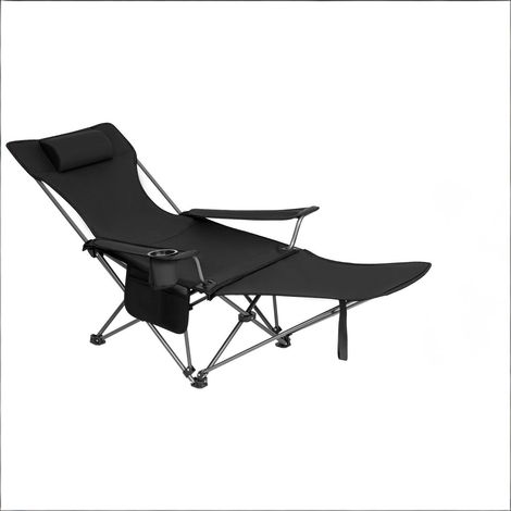 Chaise de randonnée, chaise de loisirs, chaise de pêche avec repose-pieds extensible, chaise de camping portable, chaise pliante ergonomique (1/5)