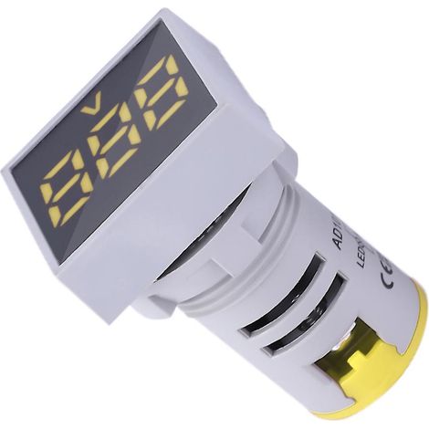 Voyant LED AC20-500V Mini voltmètre numérique à affichage LED carré (jaune) (1/4)