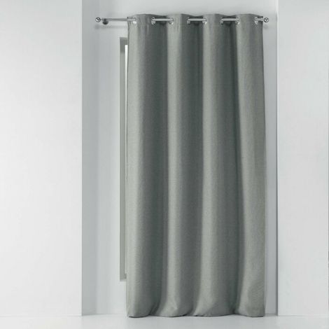 Rideau a oeillets 135 x 240 cm occultant tisse tissea Gris (1/3)