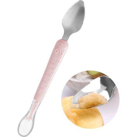 Cuillère d alimentation bébé double tête en silicone pour nourrisson outil de repas pour enfant souple et sécurisé (1/5)
