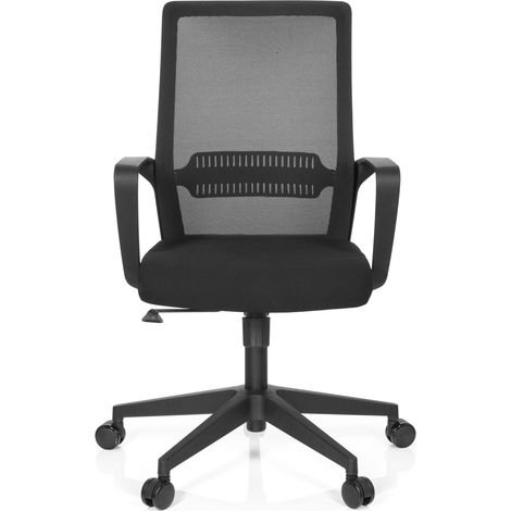 Chaise de bureau / Chaise pivotante PRESTON tissu maille noir hjh OFFICE
