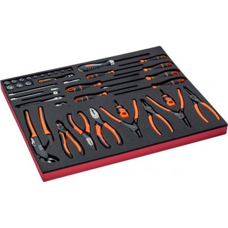BAHCO - Jeu de pinces/tournevis/douilles 1/4", module mousse 3/3 Fit&Go - 40 pcs