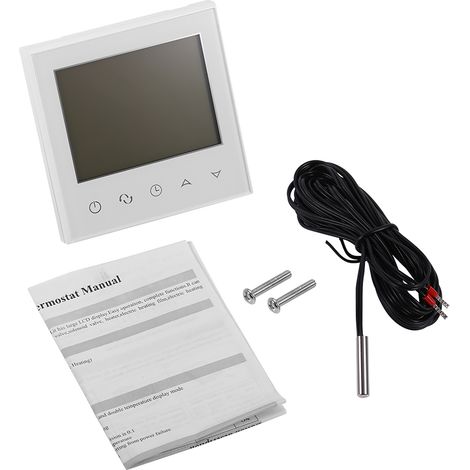 Thermostat numérique LCD tactile blanc, programmateur intelligent de température avec écran digital (1/5)