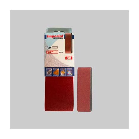 Nastro abrasivo 75x480 mm grana 60 - 3 pezzi