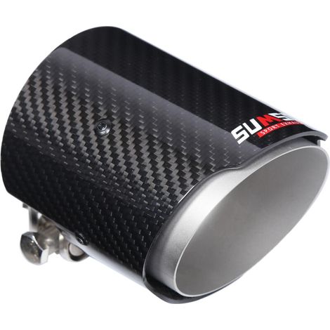 Punta de escape universal de fibra de carbono – tubo recto, entrada Ø74 mm / salida Ø89 mm, acabado de alta gama para automóviles