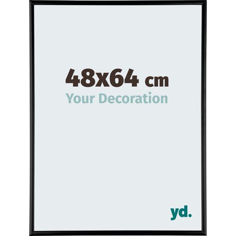 Your Decoration - 48x64 cm - Cadres Photos en Aluminium Avec Verre acrylique - Anti-Reflet - Excellente Qualité - Noir Brillant - Cadre Decoration Murale - Kent.