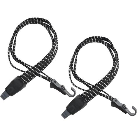 2 Stück elastische Bungee-Seile mit Haken, elastischer Gurt, 3-in-1-Gepäckträgergurt, 70 cm Verlängerung mit Haken, Motorrad-Spanngurt für Motorradhelm und Fahrradgepäck (1/5)