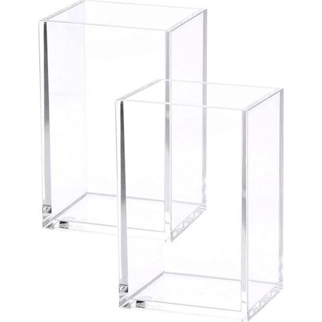 Clear acrylic pencil holder, makeup brush holder, acrylic desk accessories, 2 packs (1/4)