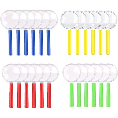 Lot de 24 loupes pour enfants, mini loupe de détective pour anniversaire (1/5)