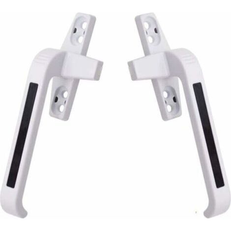 Poignée de fenêtre, poignée gauche et droite, alliage d'aluminium, poignée de porte battante, serrure de fenêtre, poignée de fenêtre coulissante, - Blanc,