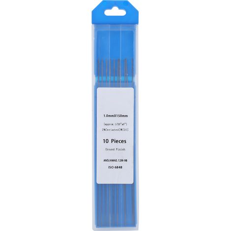 10 électrodes tungstène WC20 TIG pointe grise, baguettes soudage acier inoxydable fin, lot de 10 pièces, aiguilles arc pour poste à souder. (1/5)