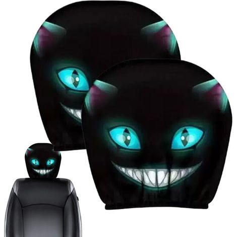 Housse D'Appui-Tête De Voiture - Accessoire Automobile Amusant Et Protecteur En 2 Pièces Protection Pour Appuie-Tête De Voiture,Décoration Véhicule pour Noël Halloween SUV et Camionnette (1/5)