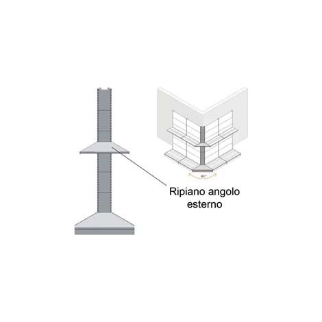 RIPIANO IN LAMIERA FORATO ANGOLO ESTERNO VERNICIATO GRIGIO RAL 7035 mm.400 p.