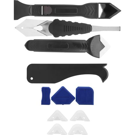 11 spatules à mastic, outil de finition pour calfeutrage plastique, embout de nettoyage, spatules pour étaler le produit