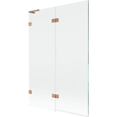 Paroi de baignoire Mexen Lunar L 2 volets gauche 120 x 150 cm, transparent, cuivre brossé - 897L-120-100-65-00-L (1/5)