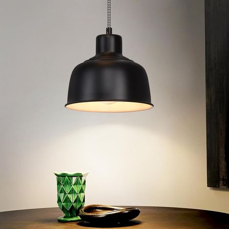 ZMH Suspension de table à manger E27 Vintage - 1 flamme Noir Lampe de table 150CM Réglable en hauteur avec abat-jour en Métal Retro pour Salon, Cuisine, Restaurant (1/5)