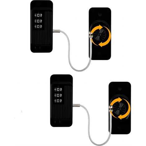 Juego de 2 cerraduras de seguridad para niños para refrigerador, con cerraduras de combinación para ventanas, armarios y cajones, no requieren perforación, color negro. (1/5)
