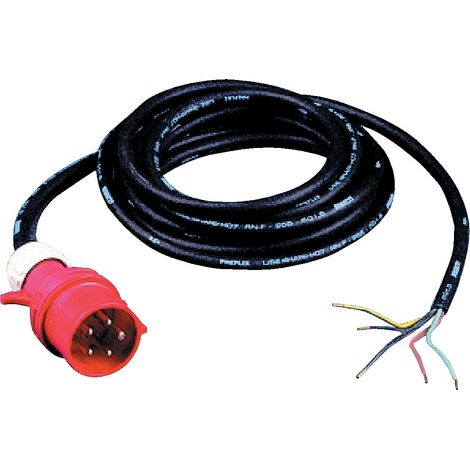 Câble de liaison H07RN-F 5 x 4 mm² 5 m avec fiche CEE noir pour l’intérieur / l’extérieur (1/2)