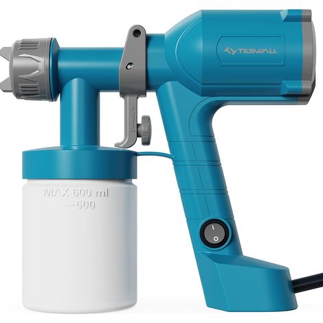 Pistolet a Peinture Électrique Filaire Réservoir 600ml Pistolet a peinture mur et plafond, buses 1.5/2mm, kit entretien, ultra-léger lavable et facile à nettoyer, paint spray gun (1/5)
