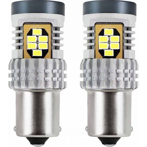 Ampoules LED CANBUS 3020 24SMD 1156 BA15S P21W R10W R5W Blanc 12V 24V AMIO-02797 (1/3)