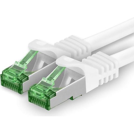 Câble Réseau Cat7 - 1x 1,5m - RJ45 Ethernet LAN - Blanc - 10 Gb/s - SFTP - Câble Réseau Cat7 - 1x 1,5m - RJ45 Ethernet LAN - Blanc - 10 Gb/s - SFTP (1/5)