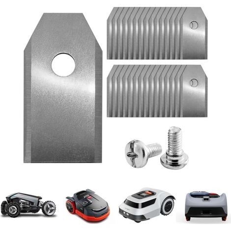 Lot de 30 lames de tondeuse robot extra résistantes en acier inoxydable – Compatible avec Husqvarna Automower, Gardena, Seg, Navimow, Ecovacs, etc. – Coupe haute performance avec vis