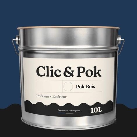 Peinture Bois Extérieur – POK BOIS - 10L - RAL 5003 - Bleu saphir- Résistante aux intempéries - Ne s'écaille pas (1/4)