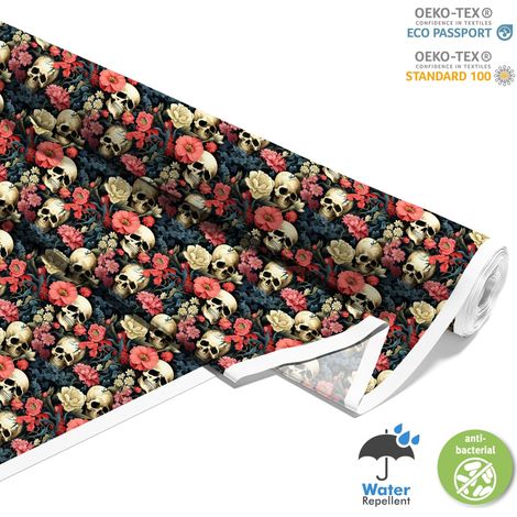 Outdoor dekostoffe oxford - Motiv der Schädel I DX4036 (1/5)