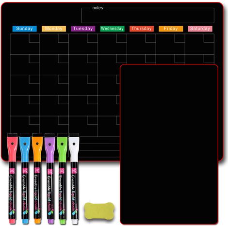 Autocollants magnétiques noirs Daily Lock pour réfrigérateur, notes familiales, mémos, écriture de messages, autocollants pour tableau noir (1/5)