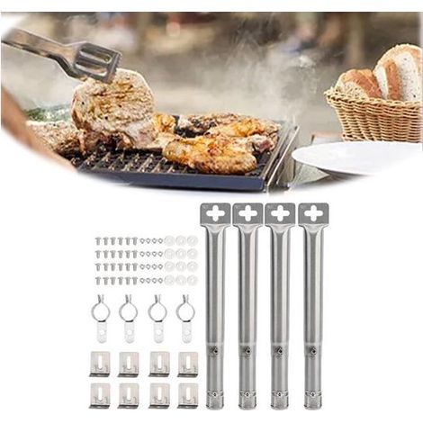 Set de brûleurs universels pour barbecue à gaz - Acier inoxydable - Longueur réglable 30,5 à 44 cm - Tube droit - Résistant à la corrosion - Installation facile - Répartition uniforme de la chaleur (1/5)
