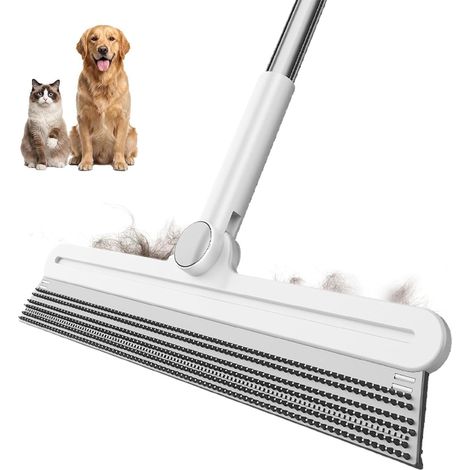 Balais d'épilation d'animaux en silicone Manche en silicone extensible double face Balai à raclette Pour carreaux de marbre, ciment vitré, fenêtre, salle de bain, terrasse, maison et bureau (1/5)