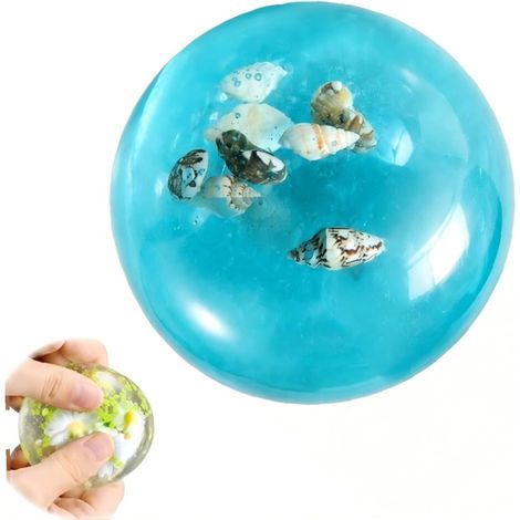 Beyamis Balle anti-stress cocotier 6cm - Ultra-douce motif coquillages réutilisable (1/5)