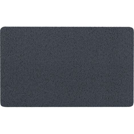 Tapis de douche souple noir antidérapant anti-moisissure PVC, 40 x 60 cm (en luffa) (1/5)