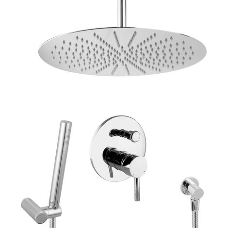 Ensemble de douche à encastrer PaulGurkes en métal avec pommeau de douche de 40 cm (1/5)