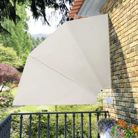Toldo lateral plegable de balcón color crema 210x210 cm vidaXL