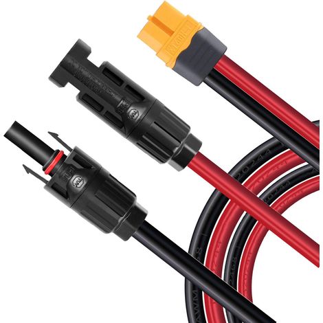1 Câble Extension Solaire,Connecteur XT60,Fil 12AWG,Panneau Solaire,Générateur Électrique (1/5)