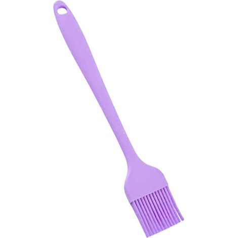 Pinceau à pâtisserie en silicone alimentaire détachable et résistant à la chaleur, idéal pour la cuisson au four, les grillades, l'huile, le beurre, les sauces et la dinde (violet clair). (1/5)