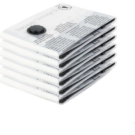 Sac de rangement sous vide 6PCS Sac sous vide vetement aspirateur - Noir-6 pièces-M noir HOUSSE DE RANGEMENT (1/5)