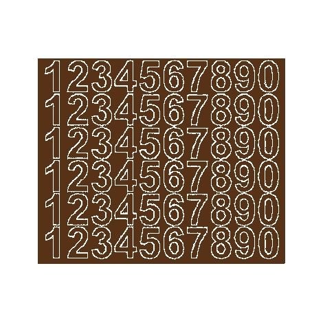 Autocollants chiffres 3 cm marron mat (1/2)