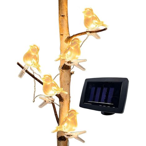 Guirlande Lumineuse Solaire,Lampe Oiseau Décorative LED  Décoration Jardin Avec Guirlande Lumineuse - Pour Intérieur Jardin Allée Arrière-Cour Terrasse Pelouse Balcon Clôture Arbre (1/5)